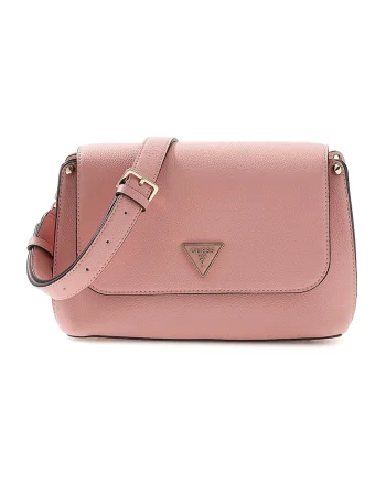 Geanta crossbody din piele ecologica cu clapa Meridian, Roz pal