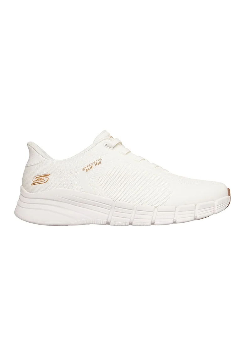 Pantofi sport slip-ins BOBS B Flex 2.0 din plasa si piele ecologica, Maro inchis/Alb murdar