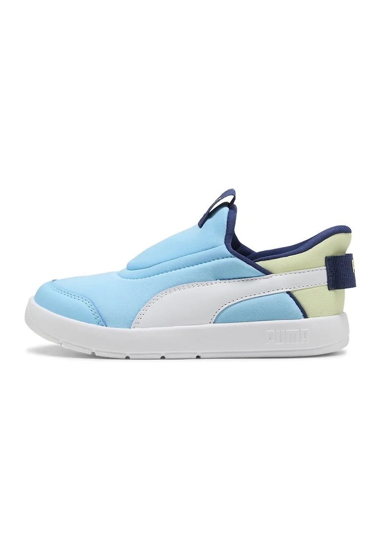 Pantofi sport slip-on Courtflex V3, Alb/Albastru deschis/Verde fistic
