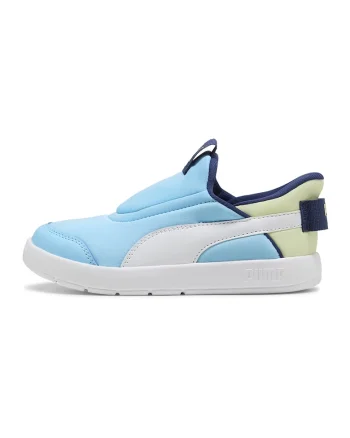 Pantofi sport slip-on Courtflex V3, Alb/Albastru deschis/Verde fistic