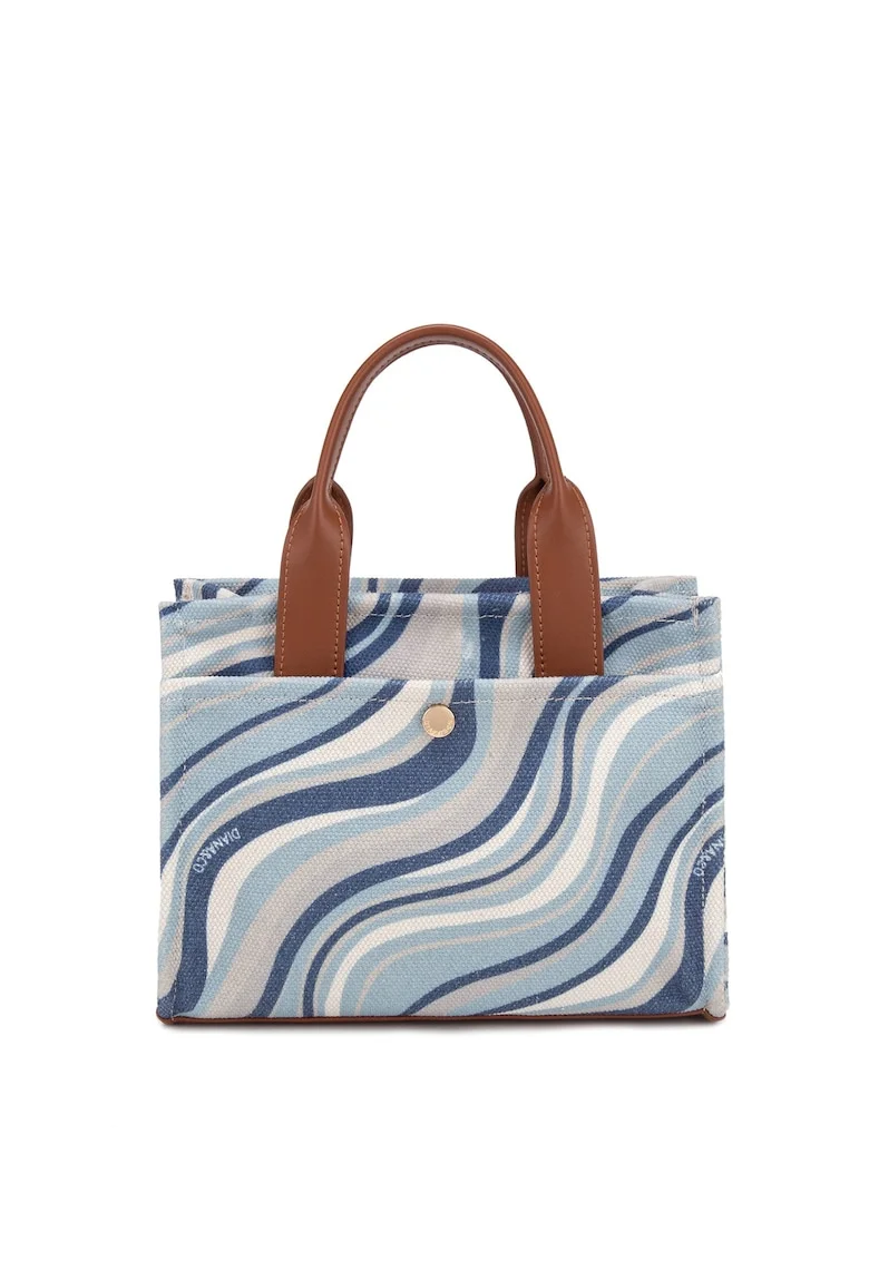Geanta crossbody cu model valurit Astral, Albastru azur