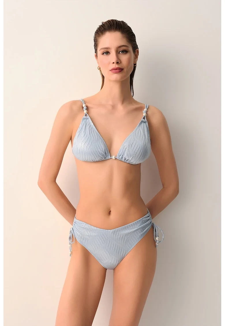 Slip clasic cu aspect metalizat, Albastru glaciar