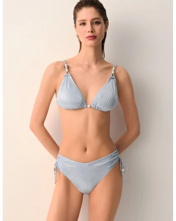 Slip clasic cu aspect metalizat, Albastru glaciar