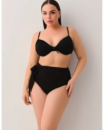 Slip cu talie inalta, Negru
