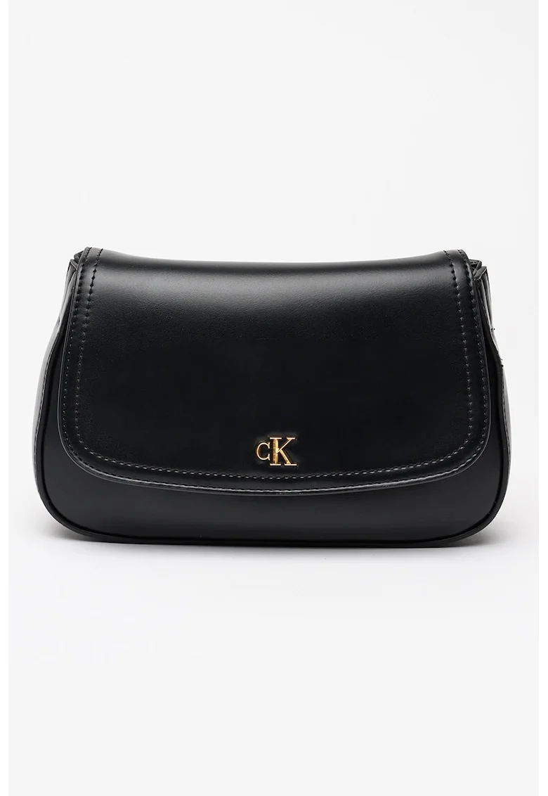 Geanta crossbody de piele ecologica cu bareta ajustabila, Negru