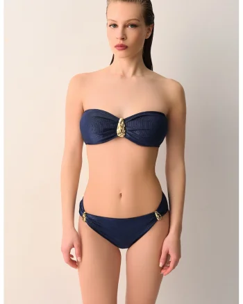 Slip striat cu detalii metalice Aria, Bleumarin