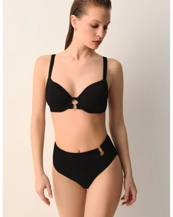 Slip cu talie inalta, Negru