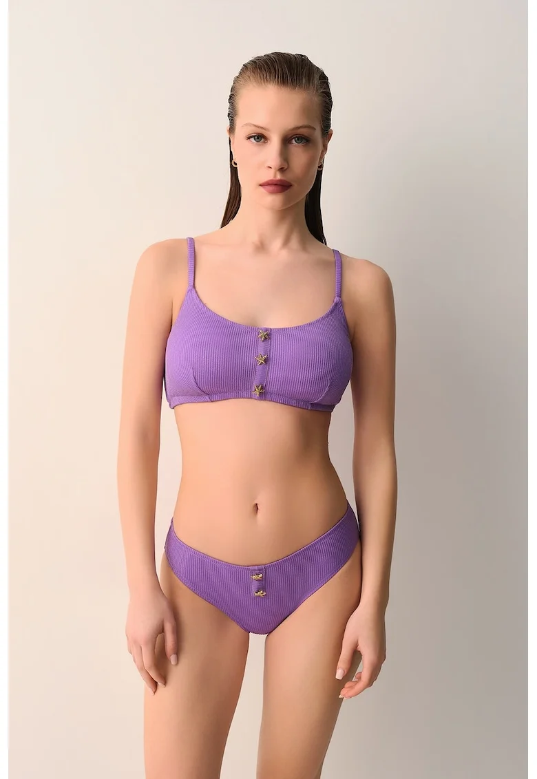 Slip texturat cu detalii metalice, Lila