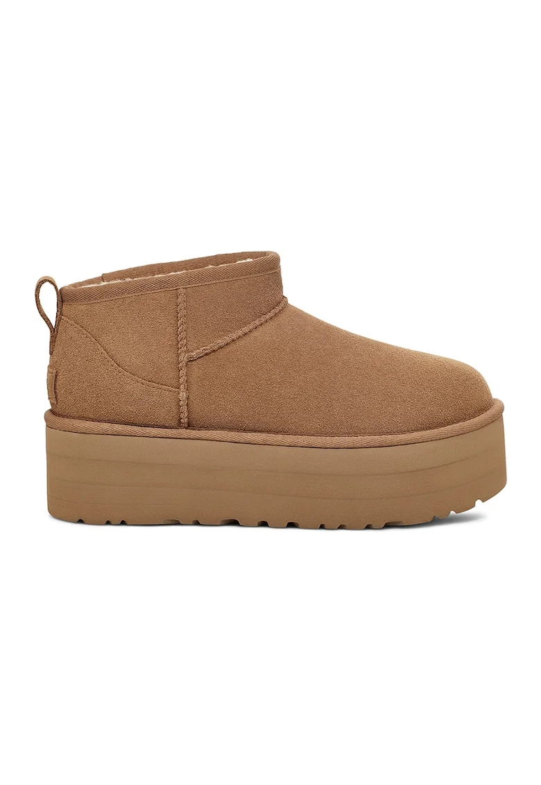 Ghete slip-on de piele intoarsa Classic Ultra Mini, Maro acaju