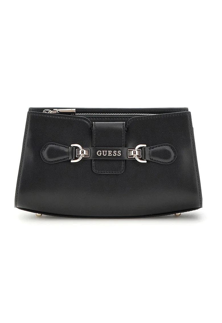 Geanta crossbody din piele ecologica si detaliu cu logo metalic Nolana, Negru
