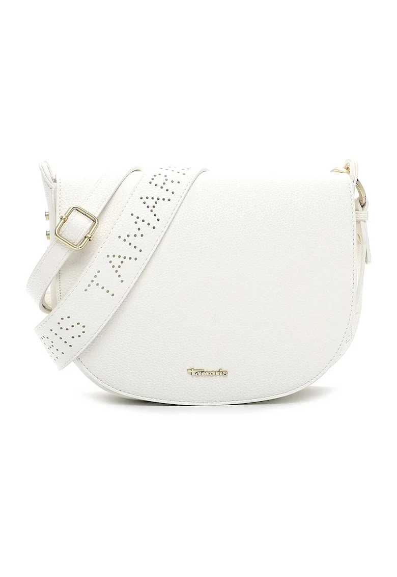 Geanta crossbody de piele ecologica, Alb murdar