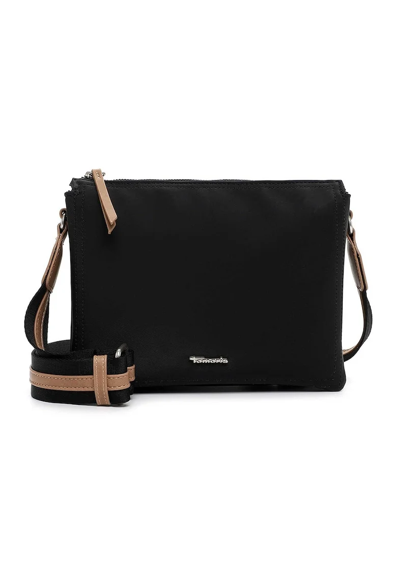 Geanta crossbody cu trei compartimente, Negru