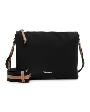 Geanta crossbody cu trei compartimente, Negru