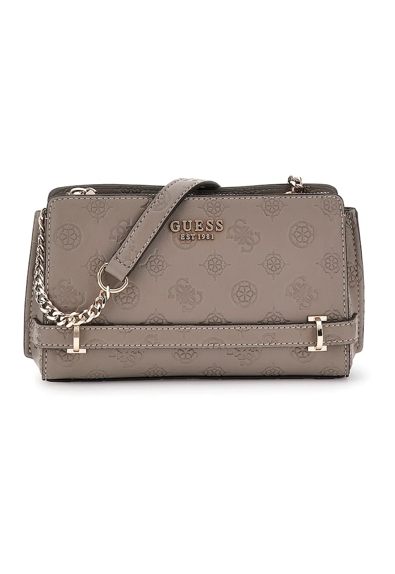 Geanta crossbody din piele ecologica, Maro taupe