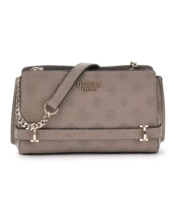 Geanta crossbody din piele ecologica, Maro taupe