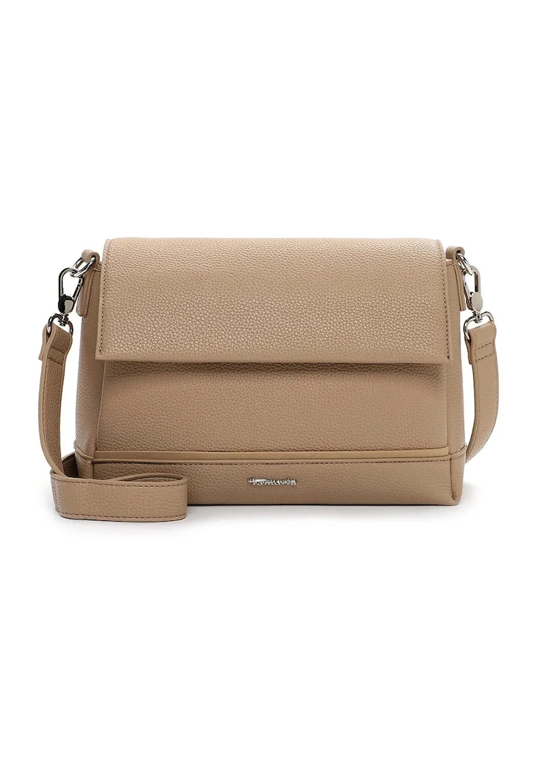 Geanta crossbody de piele ecologica cu aspect texturat, Maro nisip