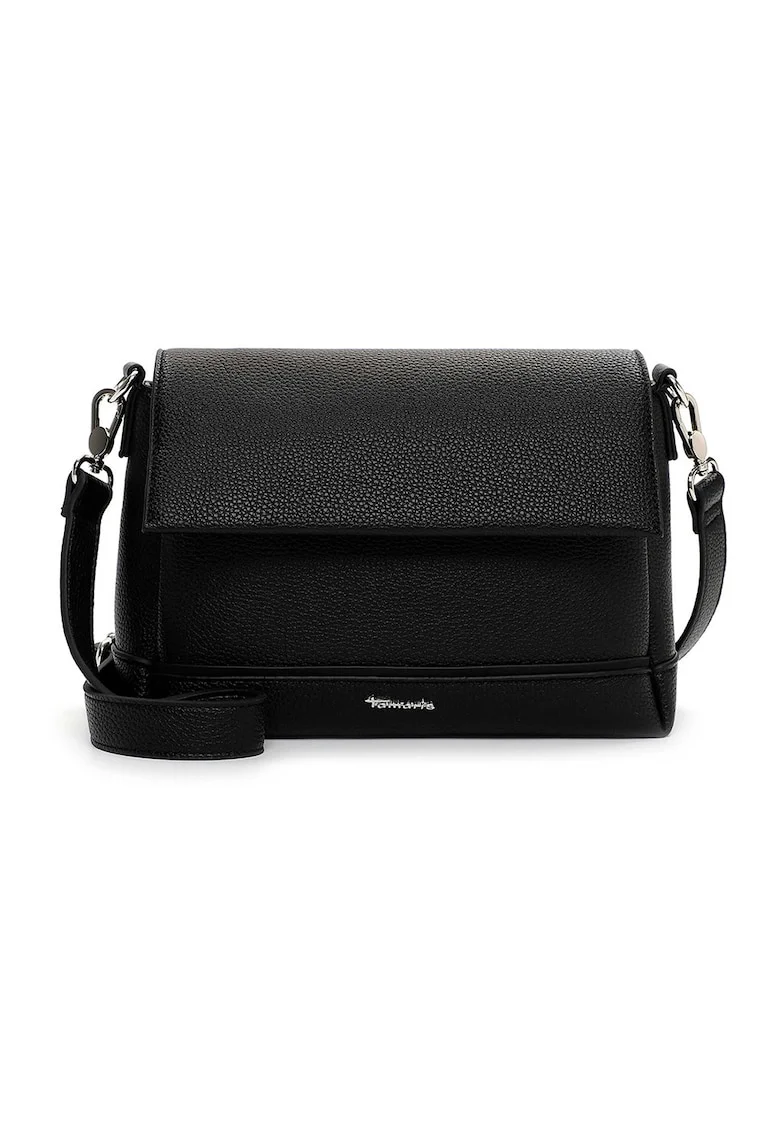 Geanta crossbody de piele ecologica cu aspect texturat, Negru