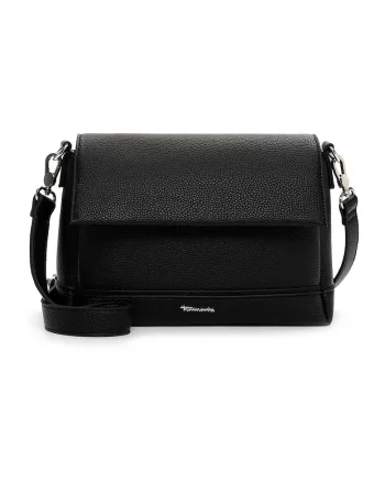 Geanta crossbody de piele ecologica cu aspect texturat, Negru