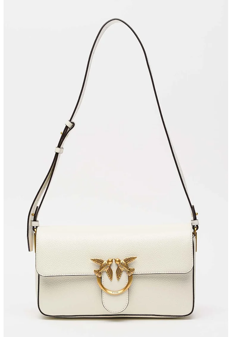 Geanta crossbody de piele Love One, Alb