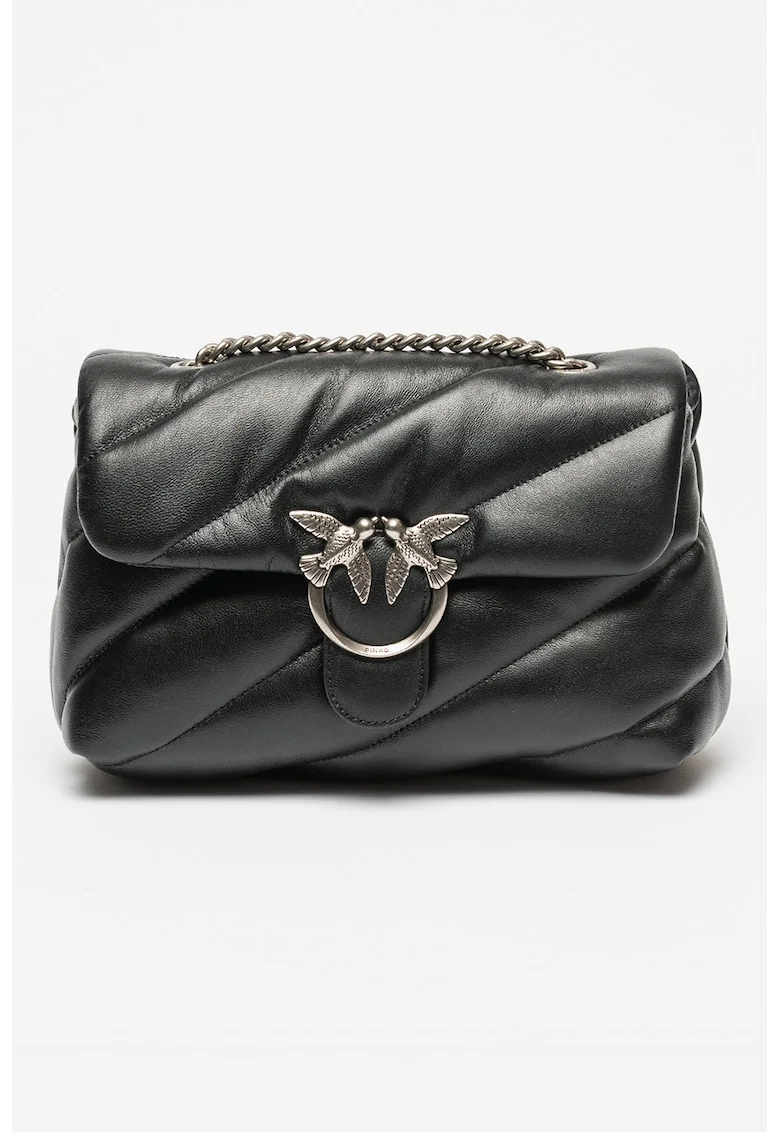 Geanta crossbody de piele Love Classic, Negru stins