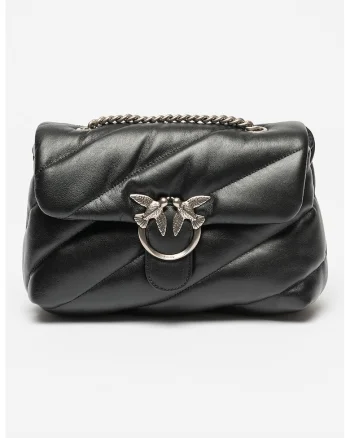 Geanta crossbody de piele Love Classic, Negru stins