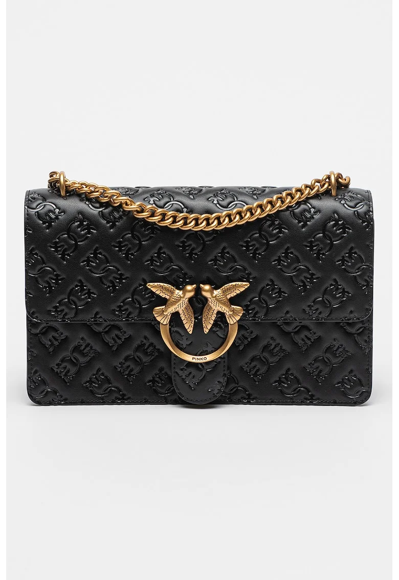 Geanta crossbody din piele Love One Classic, Negru