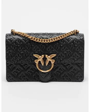 Geanta crossbody din piele Love One Classic, Negru