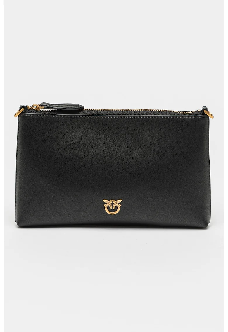 Geanta crossbody cu bareta detasabila de umar Flat, Negru
