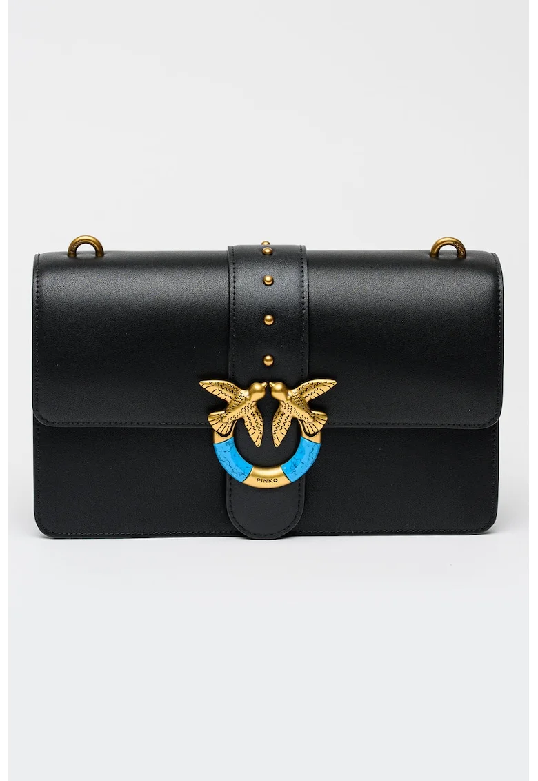 Geanta crossbody din piele Love One, Negru