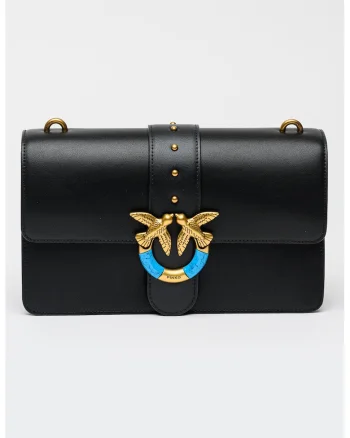 Geanta crossbody din piele Love One, Negru