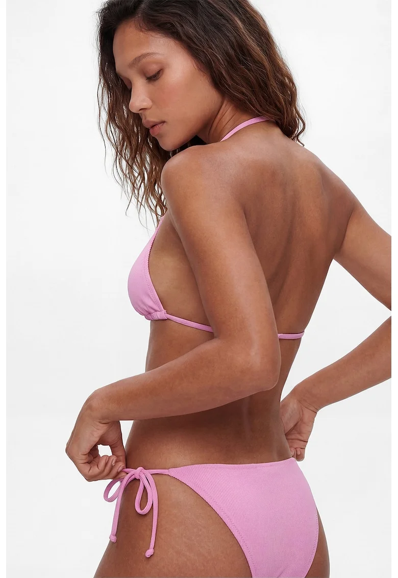 Slip brazilian cu prinderi laterale, Roz deschis