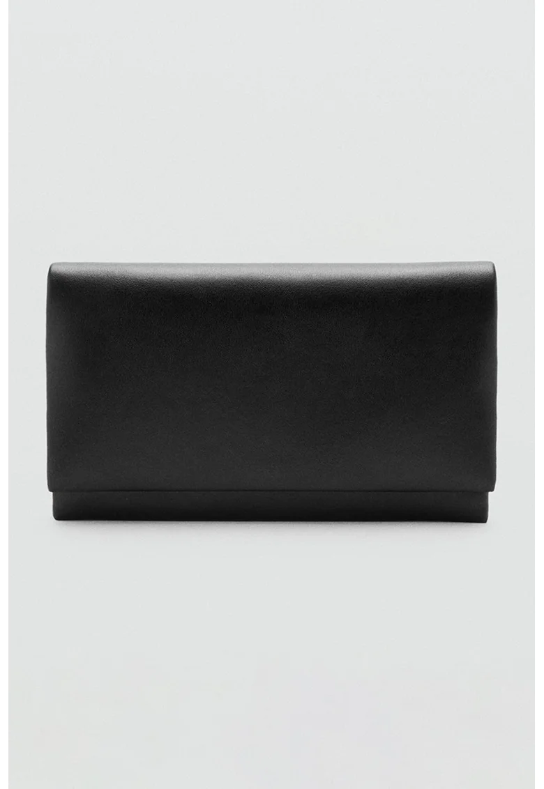 Geanta crossbody din piele ecologica cu bareta din lant, Negru