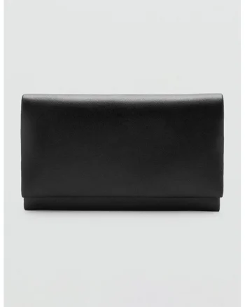 Geanta crossbody din piele ecologica cu bareta din lant, Negru