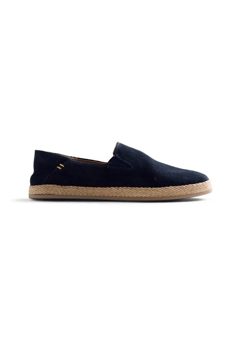 , Espadrile slip-on din piele intoarsa, Bleumarin
