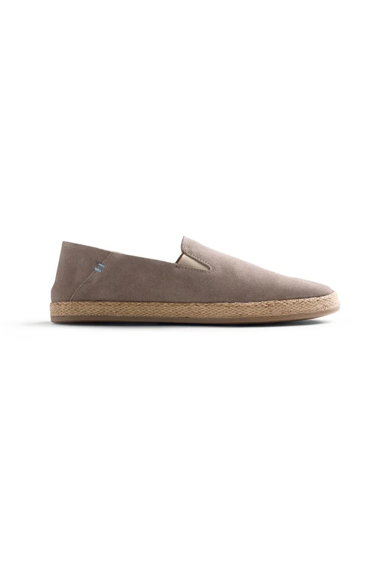 , Espadrile slip-on din piele intoarsa, Bej inchis