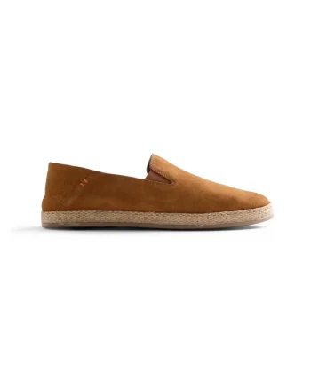 , Espadrile slip-on din piele intoarsa, Maro camel