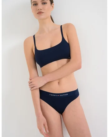 Slip brazilian cu banda logo, Bleumarin