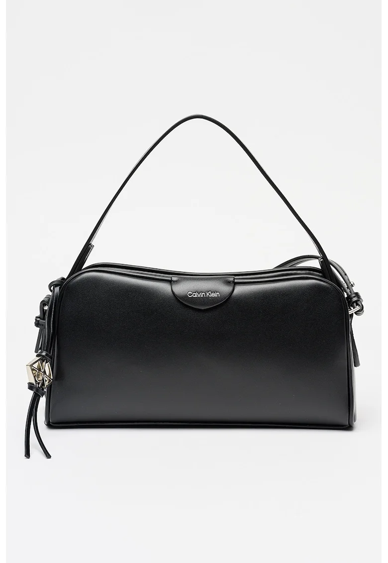 Geanta crossbody de piele ecologica cu bareta ajustabila, Negru
