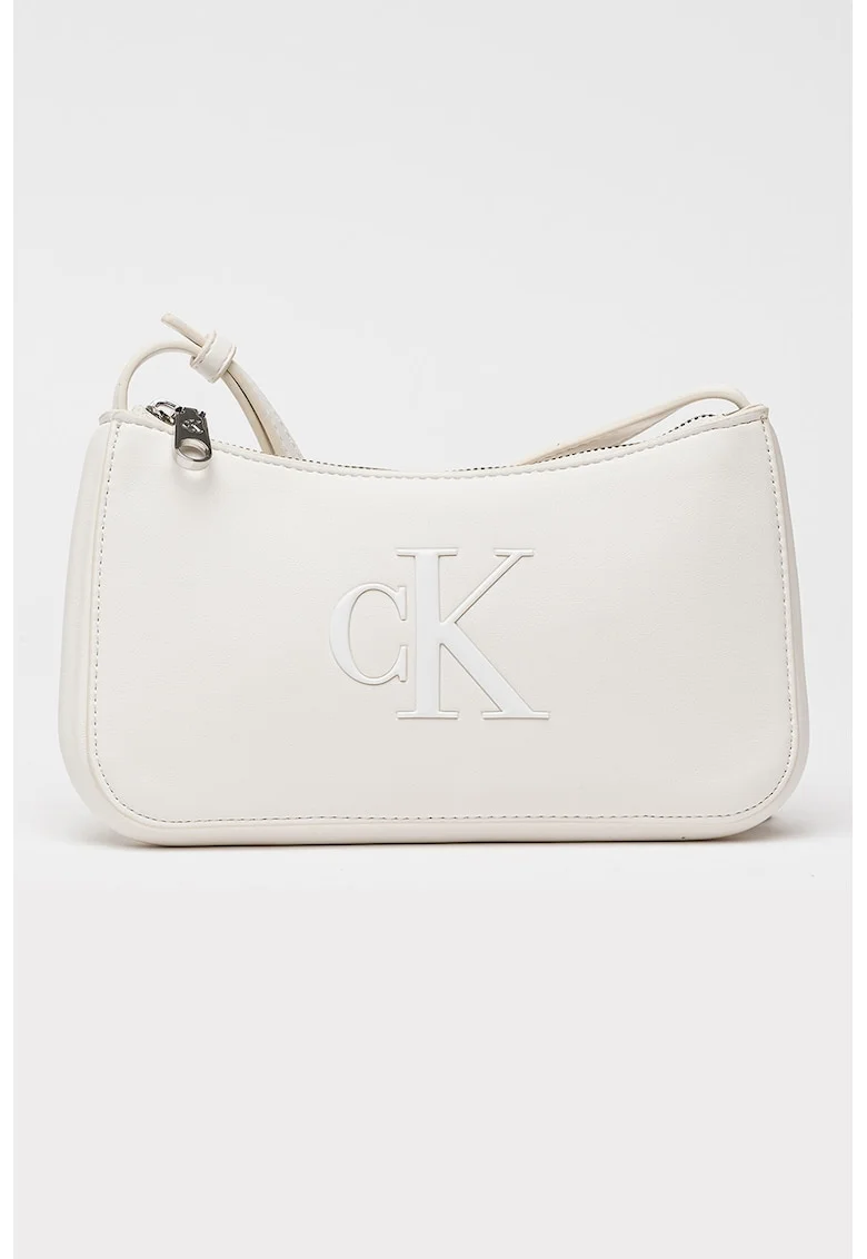 Geanta crossbody de piele ecologica Bold, Alb