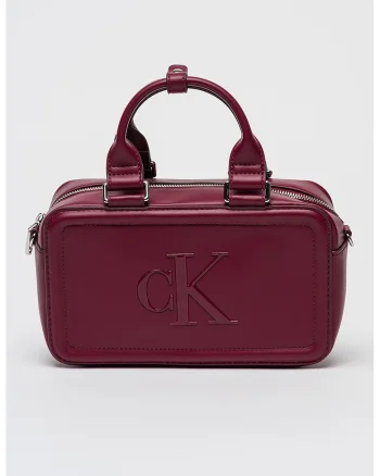 Geanta crossbody cu monograma in relief Bauletto, Violet tyrian