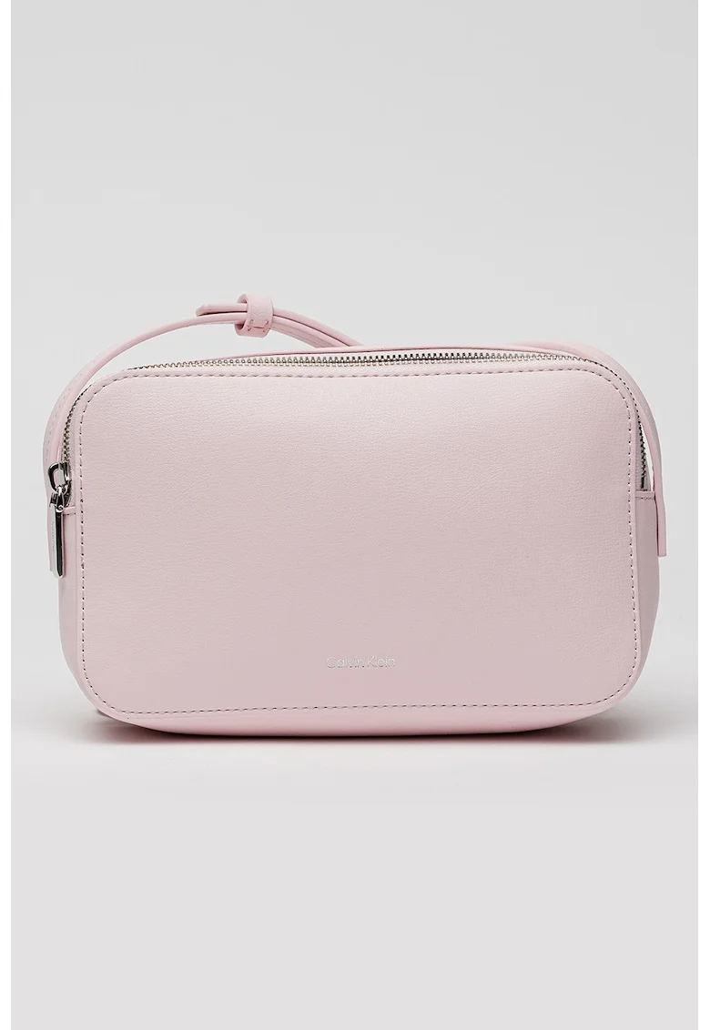 Geanta crossbody de piele ecologica cu bareta ajustabila Foil, Roz deschis