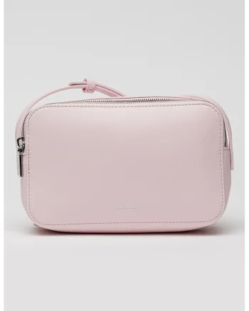 Geanta crossbody de piele ecologica cu bareta ajustabila Foil, Roz deschis