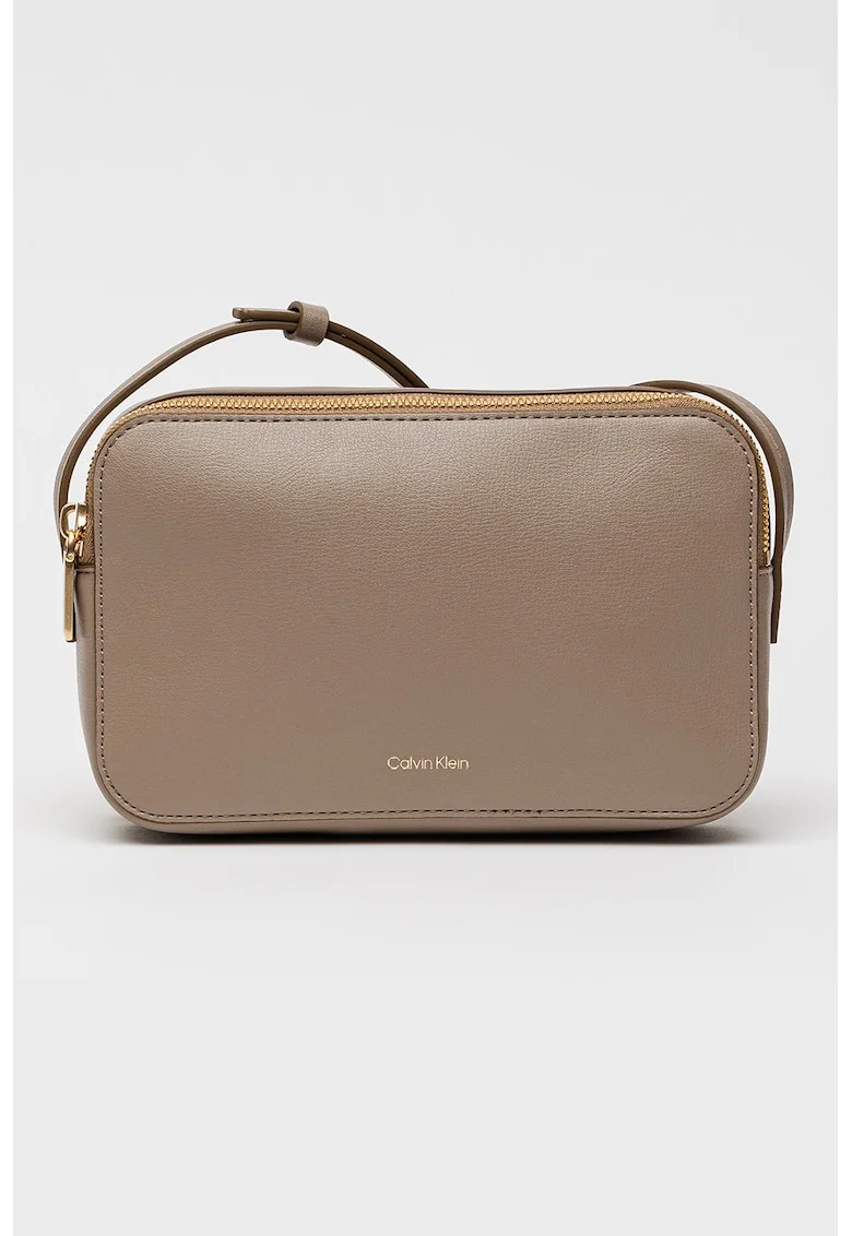 Geanta crossbody de piele ecologica cu bareta ajustabila Foil, Maro taupe