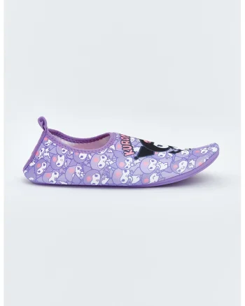 Pantofi slip-on cu imprimeu, pentru inot, Negru/Lila/Roz