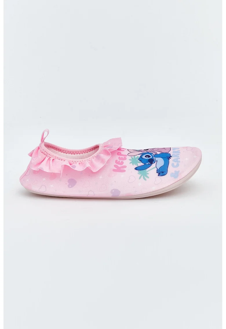 Pantofi slip-on cu imprimeu Stitch, pentru inot, Roz/Albastru