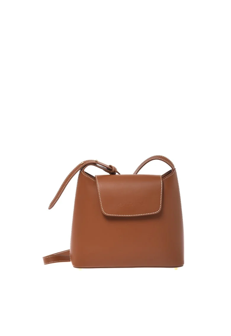 Geanta crossbody de piele, Maro