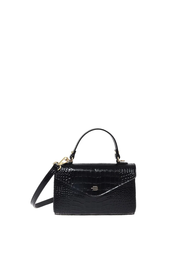 Geanta crossbody de piele, Negru
