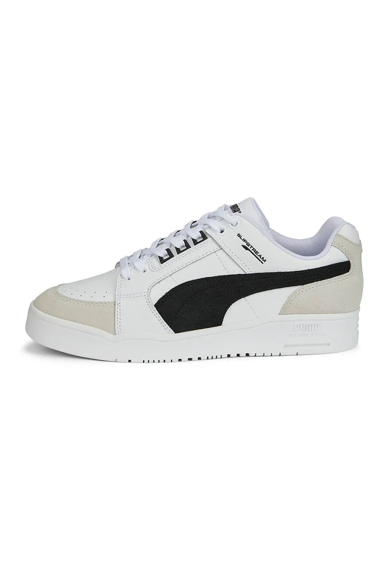 Pantofi sport de piele si piele intoarsa cu logo Slipstream, Negru/Alb murdar