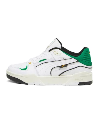 Pantofi sport de piele cu garnituri de piele intoarsa Slipstream Bball, Alb/Verde