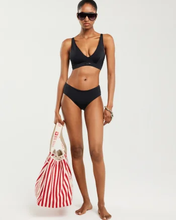 Slip de baie cu talie medie Morrasa, Negru,